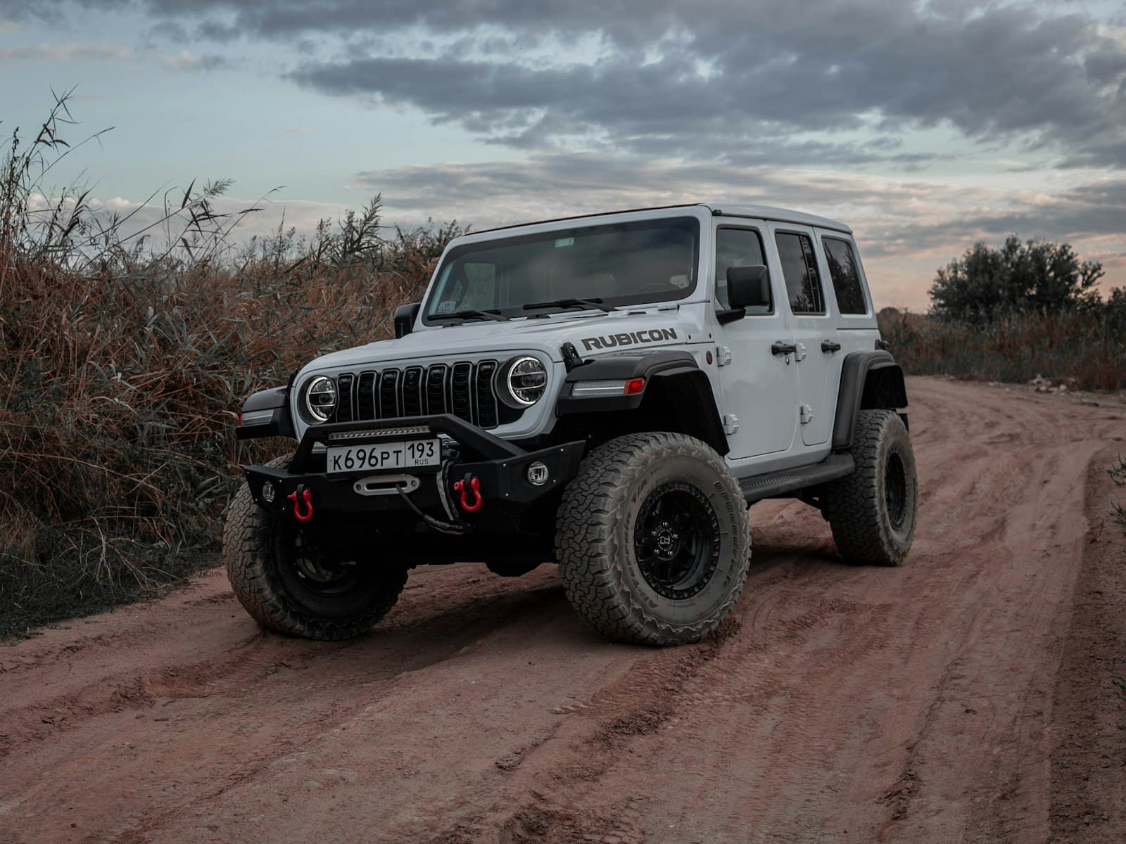 2024 Jeep Wrangler Rubicon with winch bumper and 35-inch tires